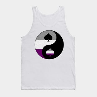 Paint Splatter Asexual Pride Yin and Yang Symbol Tank Top